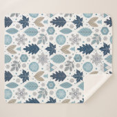 冬の離れと雪の形状シェルパブランケット シェルパブランケット (正面(横))