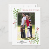 冬の離れ紅葉ベリーメリークリスマスフォト シーズンポストカード (正面/裏面)