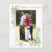 冬の離れ紅葉ベリーメリークリスマスフォト シーズンポストカード (正面)