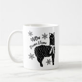 冬の雪おもしろい劇ラマ コーヒーマグカップ (左)