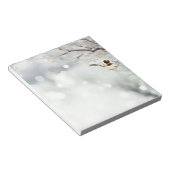 冬の雪かわいい《鳥》アメリカゴガラ鳥霜 ノートパッド (アングル)