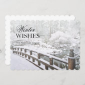 冬の雪が庭で日本の降る (正面/裏面)