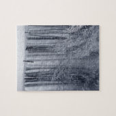 冬の雪が積もった黒と白の木 ジグソーパズル (横)