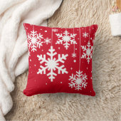 冬の雪が赤 クッション (ブランケット)