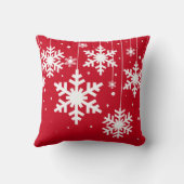 冬の雪が赤 クッション (裏面)