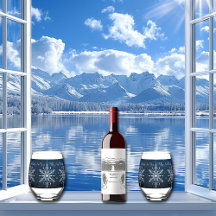 冬の雪が輝く星々新年を迎える