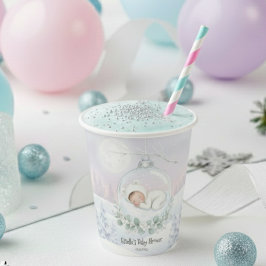 冬の雪が近づいてます 私たちの小さな雪の赤ちゃん 紙コップ