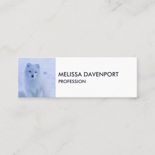 冬の雪が降る可愛い北極キツネ スキニー名刺 (正面)