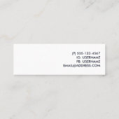 冬の雪が降る可愛い北極キツネ スキニー名刺 (裏面)