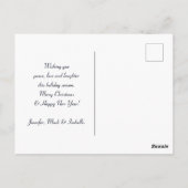 冬の雪が降る可愛い北極キツネ ポストカード (裏面)