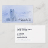 冬の雪が降る可愛い北極キツネ 名刺 (正面/裏面)