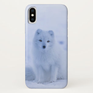 冬の雪が降る可愛い北極キツネ iPhone X ケース