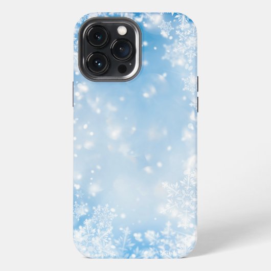 冬の雪が降る背景 iPhoneケース (裏面)