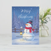 冬の雪だるまのホリデークリスマスカード (スタンド正面)