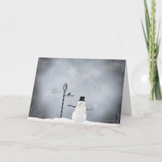 冬の雪だるまの挨拶 シーズンカード