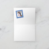 冬の雪だるまの結婚式の写真は感謝していしています サンキューカード (内部)