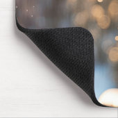 冬の雪だるまオンザパークベンチ マウスパッド (コーナー)