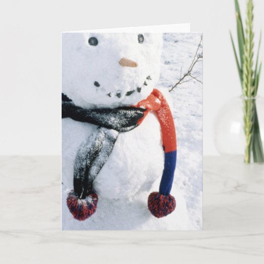 冬の雪だるまカードとシール シーズンカード (正面)