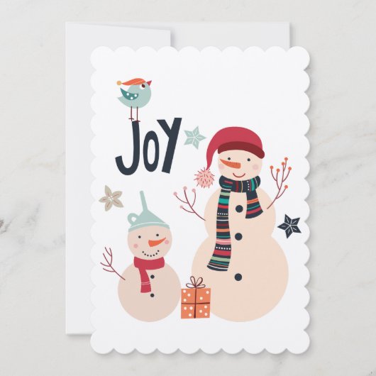 冬の雪だるまクリスマスススススススカンジナビアカード 招待状 (正面)