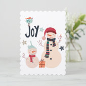 冬の雪だるまクリスマスススススススカンジナビアカード 招待状 (スタンド正面)