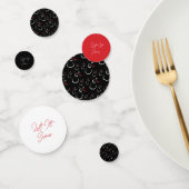 冬の雪だるまパターン雪黒と赤 コンフェッティ (グループ)