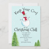 冬の雪だるまパーティー 招待状 (正面)