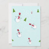 冬の雪だるまパーティー 招待状 (裏面)