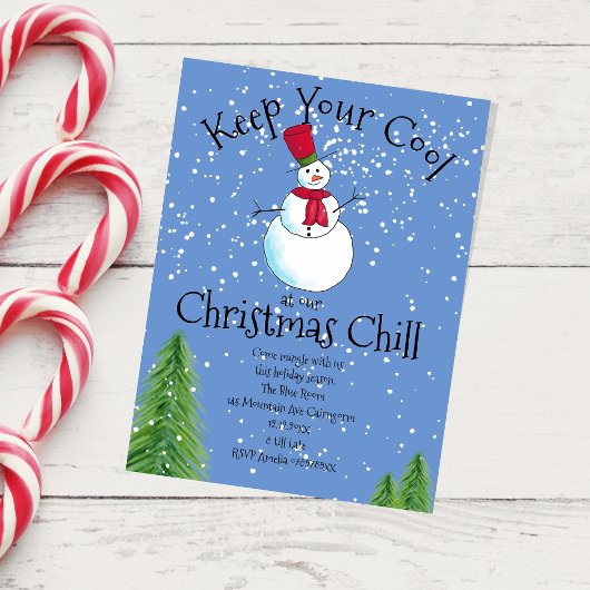 冬の雪だるまパーティー 招待状