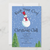 冬の雪だるまパーティー 招待状 (正面)