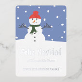 冬の雪だるまフェリズナビダイプロスペロアニョヌエボ 箔シーズンカード (正面)