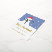 冬の雪だるまフェリズナビダイプロスペロアニョヌエボ 箔シーズンポストカード (回転した状態)