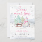 冬の雪だるまベイビーシャワー招待状 招待状 (正面)