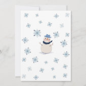 冬の雪だるまベイビーシャワー招待状 招待状 (裏面)