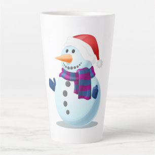 冬の雪だるまマグ カフェラテマグ