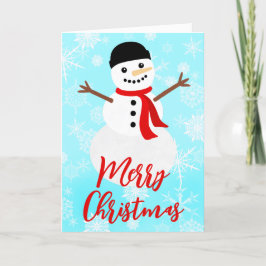 冬の雪だるまメリークリスマス シーズンカード