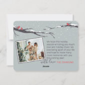 冬の雪だるま休日グリーティングカード シーズンカード (裏面)