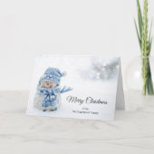 冬の雪だるま写真クリスマスかわいい カード (正面)