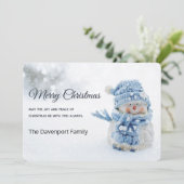 冬の雪だるま写真クリスマスかわいい シーズンカード (スタンド正面)