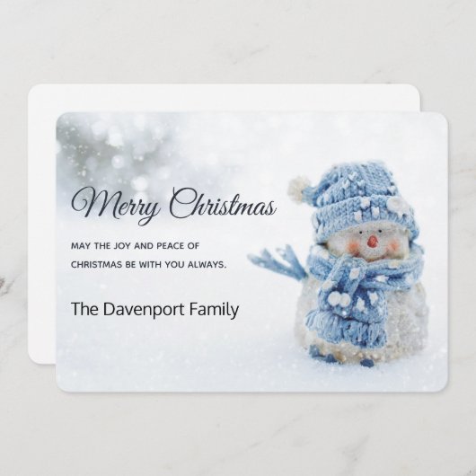 冬の雪だるま写真クリスマスかわいい シーズンカード