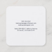 冬の雪だるま写真クリスマスかわいい スクエア名刺 (裏面)