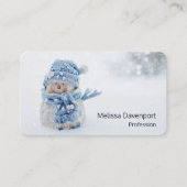 冬の雪だるま写真クリスマスかわいい 名刺 (正面)