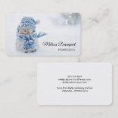 冬の雪だるま写真クリスマスかわいい 名刺 (正面/裏面)