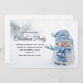 冬の雪だるま写真クリスマスかわいい 招待状 (正面/裏面)