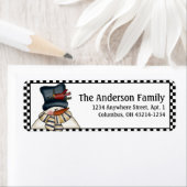 冬の雪だるま差出人住所ラベル ラベル (インサイチュ)