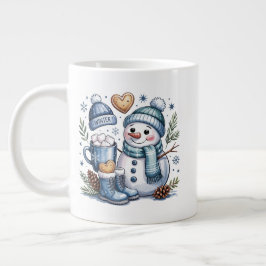 冬の雪だるま特製マグカップ ジャンボコーヒーマグカップ