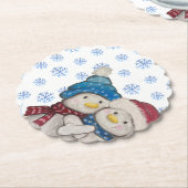 冬の雪だるま紙コースター ペーパーコースター (アングル)