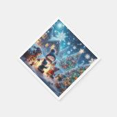 冬の雪だるま紙ナプキン スタンダードカクテルナプキン (角)