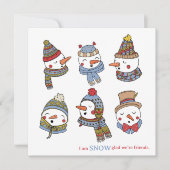 冬の雪だるま考えズ・オブ・ユー・フレンドシップ・カード (正面)