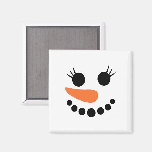 冬の雪だるま顔まつ毛Gのためのクリスマスクリスマス マグネット (正面/裏面)