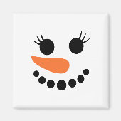 冬の雪だるま顔まつ毛Gのためのクリスマスクリスマス マグネット (正面)